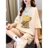 Pure Cotton Short Sleeve Short Pants Suit Women's Summer Plus Size Plus Size Ladies Loose Fashion Casual Sports Style Wear a Set of Fashion