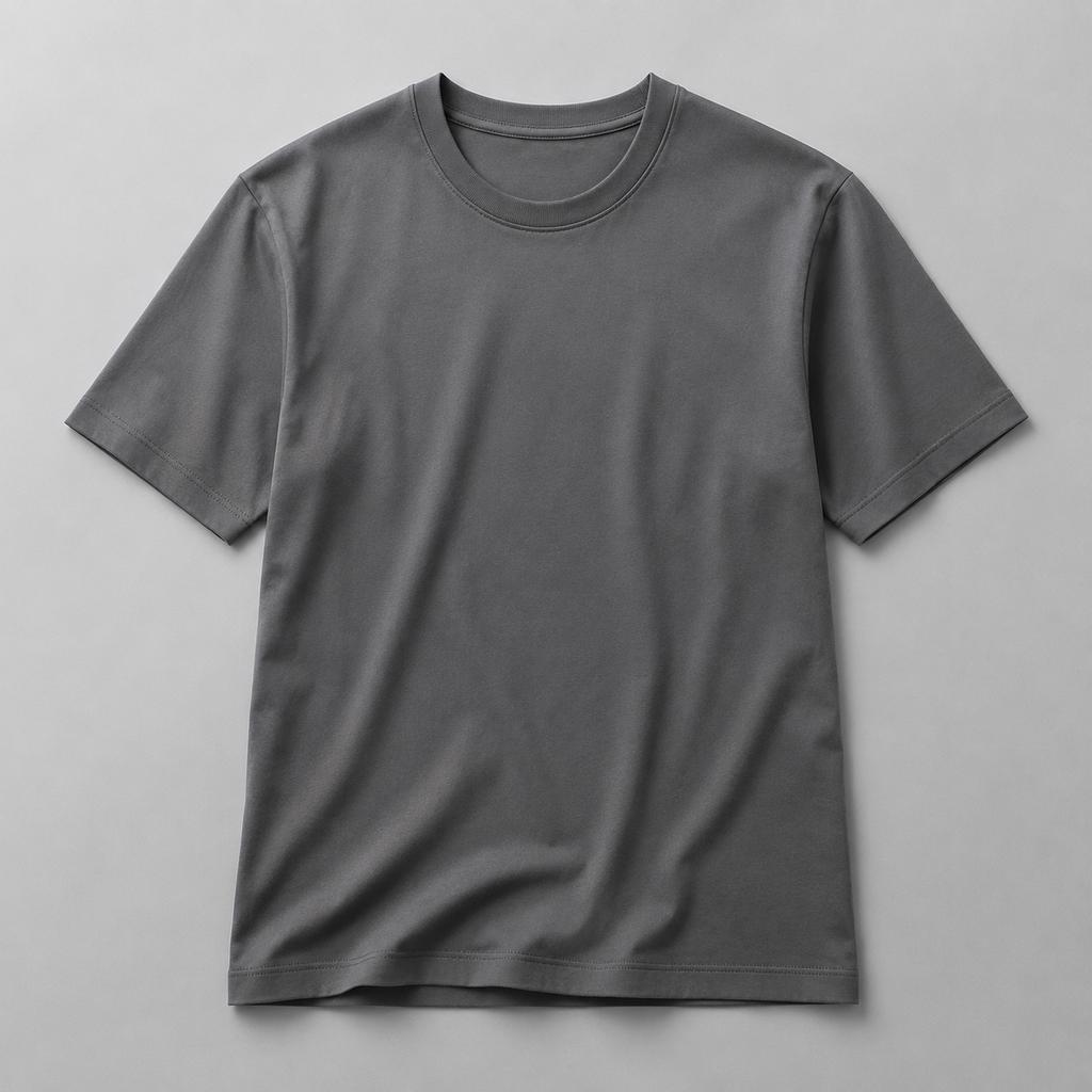 Long-Staple Cotton Men'S White Basic 240G Heavyweight Solid Color Round Neck Short-Sleeve T-Shirt For Summer