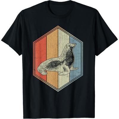 Sea Lion With Distressed Design Retro Sea Lion T-Shirt