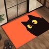 Kawaii Cute Black Cat Door Mat Bath Microfiber Decorative Versatile Flannel Floor Mat Quick Dry Absorbent Non-slip Sole