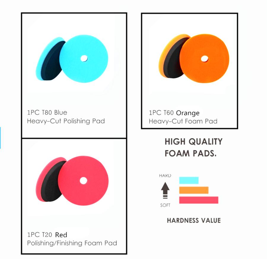 3 Stück 6 Zoll Schwamm Schaum Schleifpolierscheiben für Autopolierer Schleifer