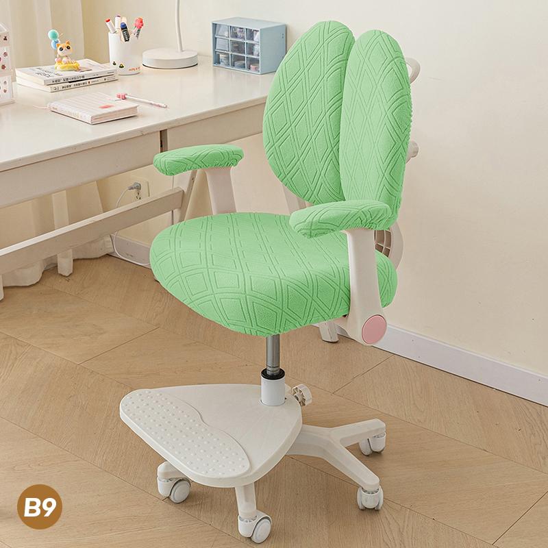 15 Colors Waterproof Anti-dirty Stretch Special Seat Cover for Double-back Children Study Chair Rotate Computer Chair Slipcover