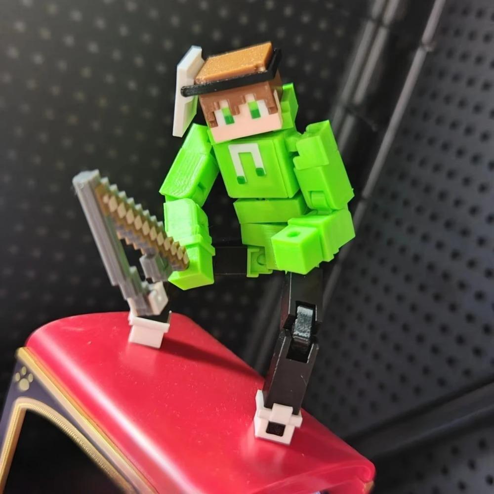 3D Printed MC Muffin Squad Multi-articular Annoying villagers Zombie Mobile Assembled Finished Model Toys