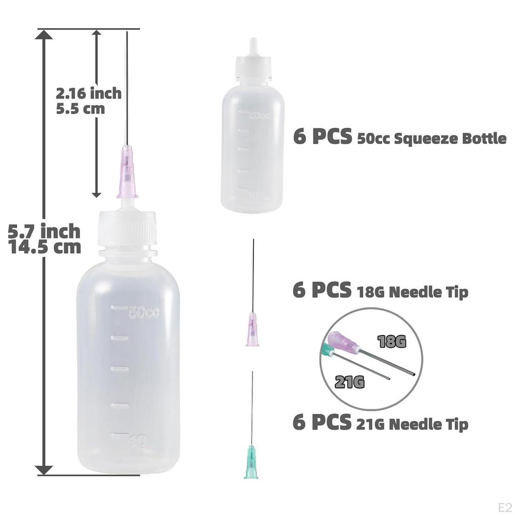 Precision Applicators Oil Dropper Bottle Bottles and 12 Tips 50cc Empty Oiler for DIY