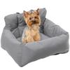 Haustier Autositz Hund und Katze Transporttasche Gepolstert mit dicker PP-Baumwolle Sicher und Bequem Rutschfester Boden 50 x 54 x 33 cm Dunkelgrau