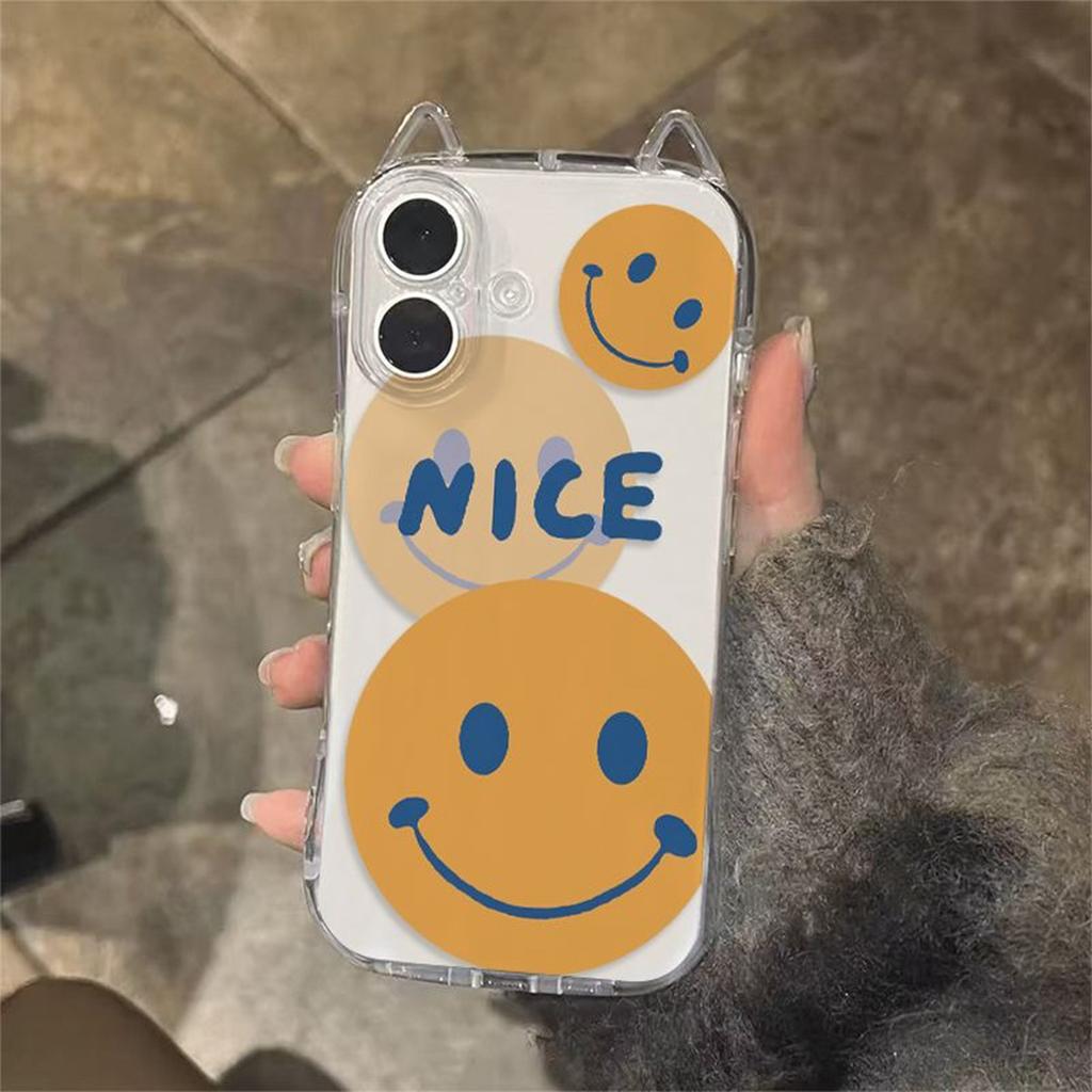 Transparent Cat Ears with Hanging Chain Airbag Anti-fall Mobile Phone Case Mobile Phone Anti-fall Soft Shell Tpu Silicone Mobile Phone Case