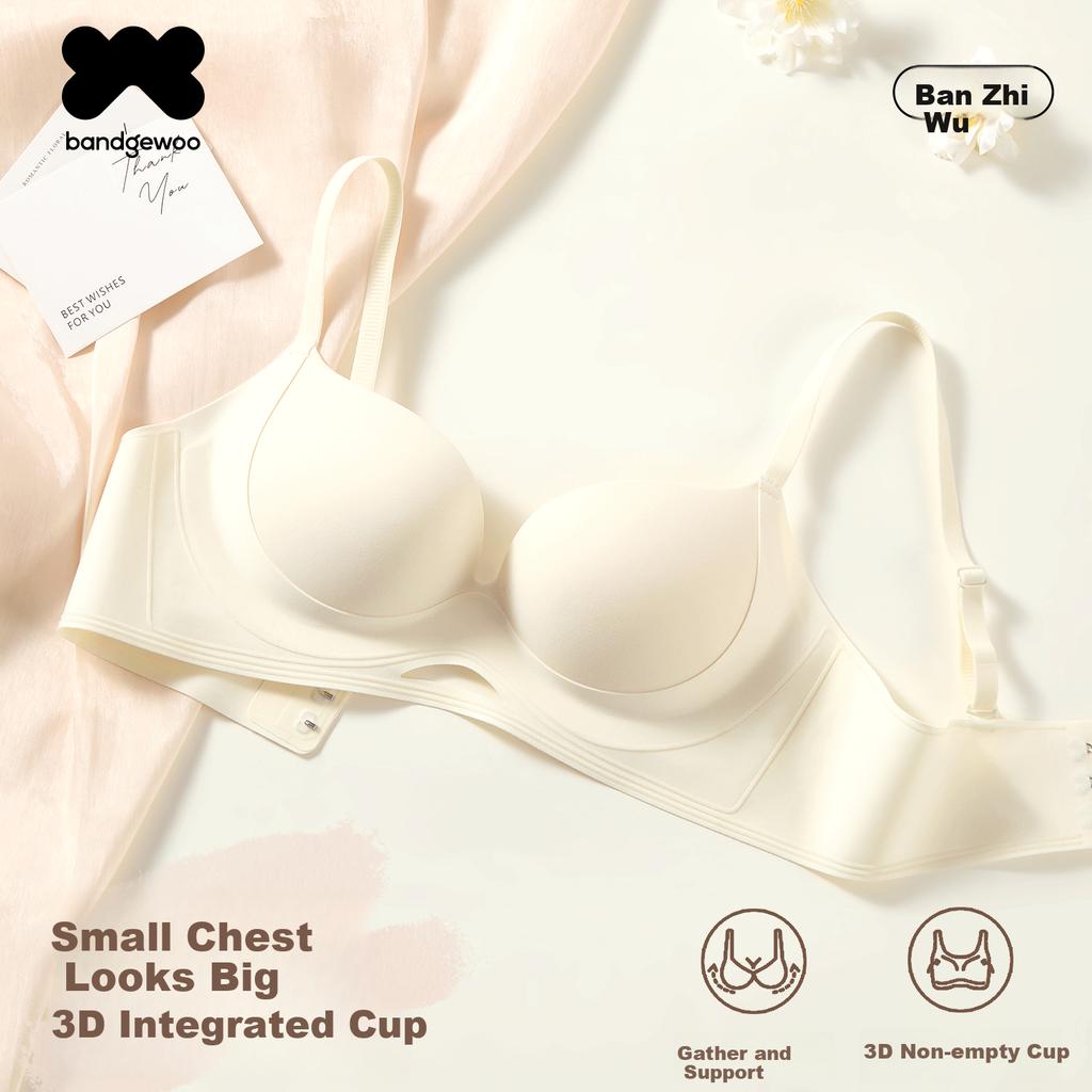 Bandgewoo Foundation Bra for Women, Push-Up, Anti-Sagging, Side Support, Seamless, Sexy, Wireless Bra, Enhances Small Breasts