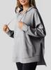 2024 Women's Hooded Waffle Knit Pullover Sweatshirt with Pocket, Long Sleeve, Autumn/Winter