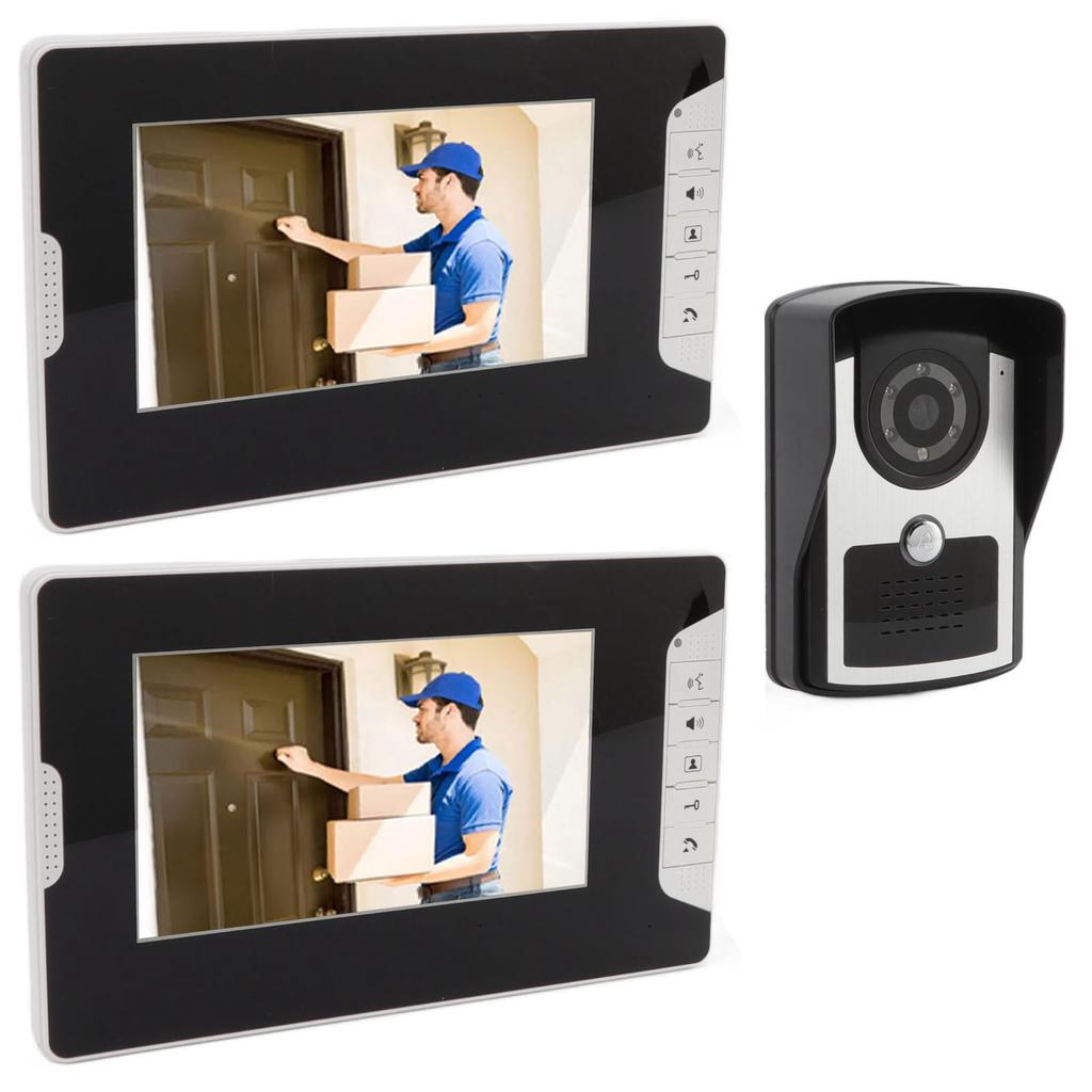 Video Intercom Doorbell Smart Dual Monitor Electronic Doorbell 16 Bells Night Vision Infrared