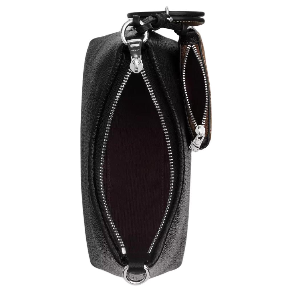 Coach Laurel 19 Metallic Logo Mirror Design Pebble Leather Crossbody Handbag Small Women Handbags Black CBI06-SVS3B