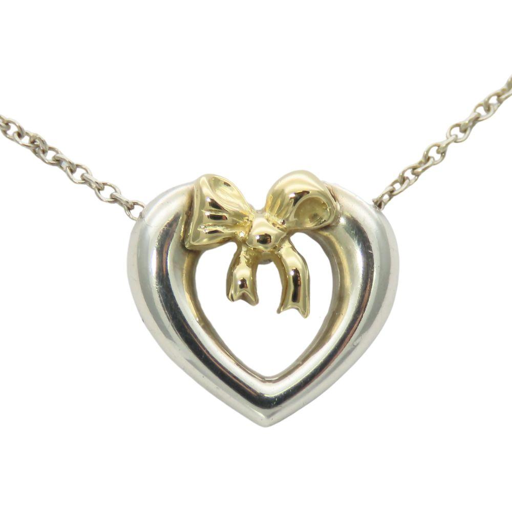 Used TIFFANY&Co. Necklace Silver925/K18 Yellow Gold 2.9g Silver Yellow Gold Heart