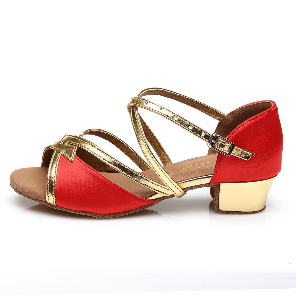 Scarpe da ballo latino per ragazze da donna Scarpe da tango da sala con tacco basso Fondo morbido