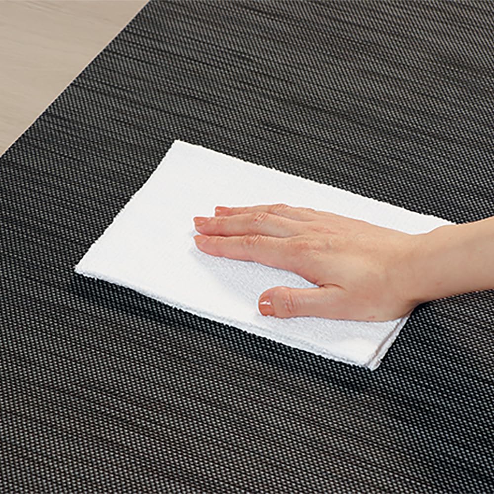Bestco Kitchen Wipeable PVC Classic 45 x 180 Mat, Textile-Look, Black, cm, Water-Repellent, Antibacterial, ND-6295