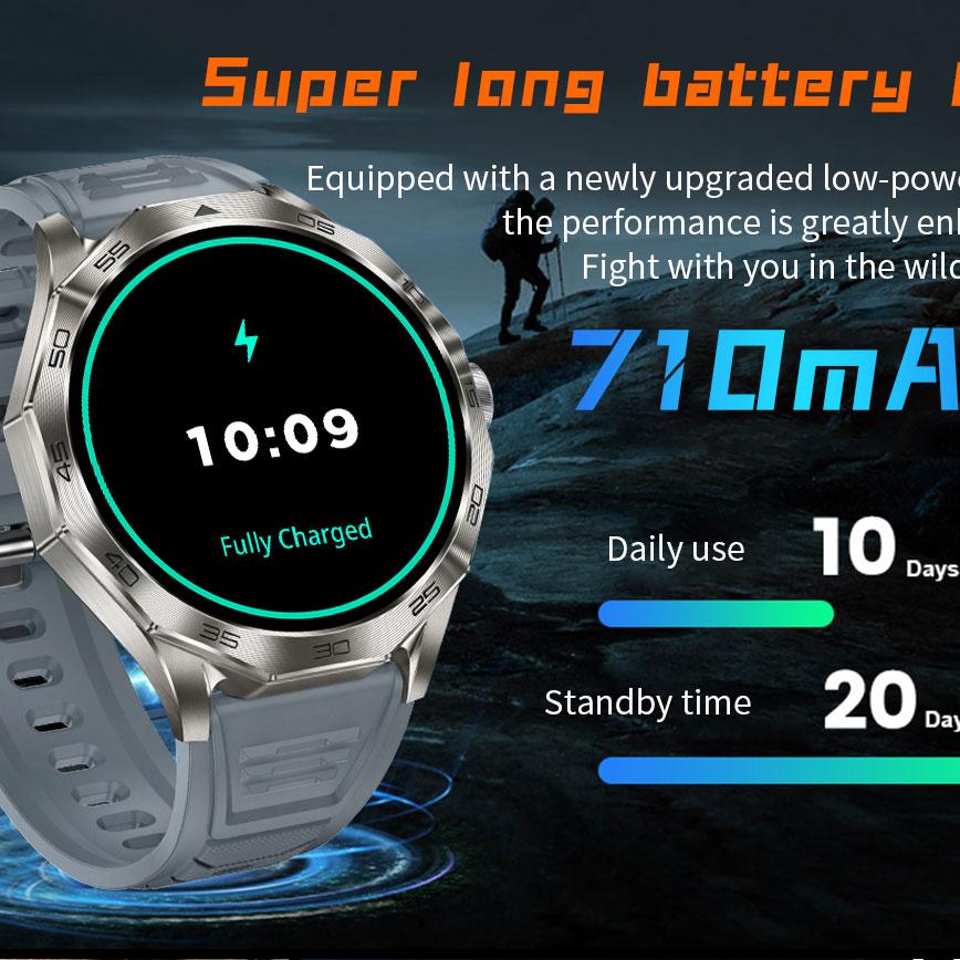 2024 Neue Smart Watch 710 Mah Big Battery Herren Sport Fitness Tracker 1,85 Zoll Ultra HD AMOLED Bildschirm Bluetooth Call Smart Watch