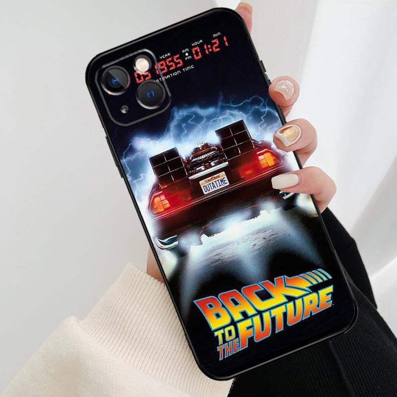 Back To The Future Time Machine Phone Case For iPhone 17 Pro Max 16 15 11 13 12 14 Pro Max mini 15 16 Plus 16e 17 Air Cover
