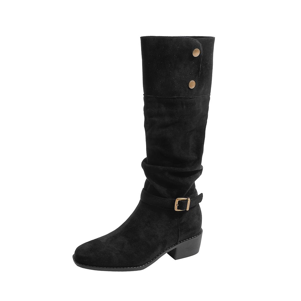Francuskie buty za kolano długie buty jesień i zima nowe retro damskie buty