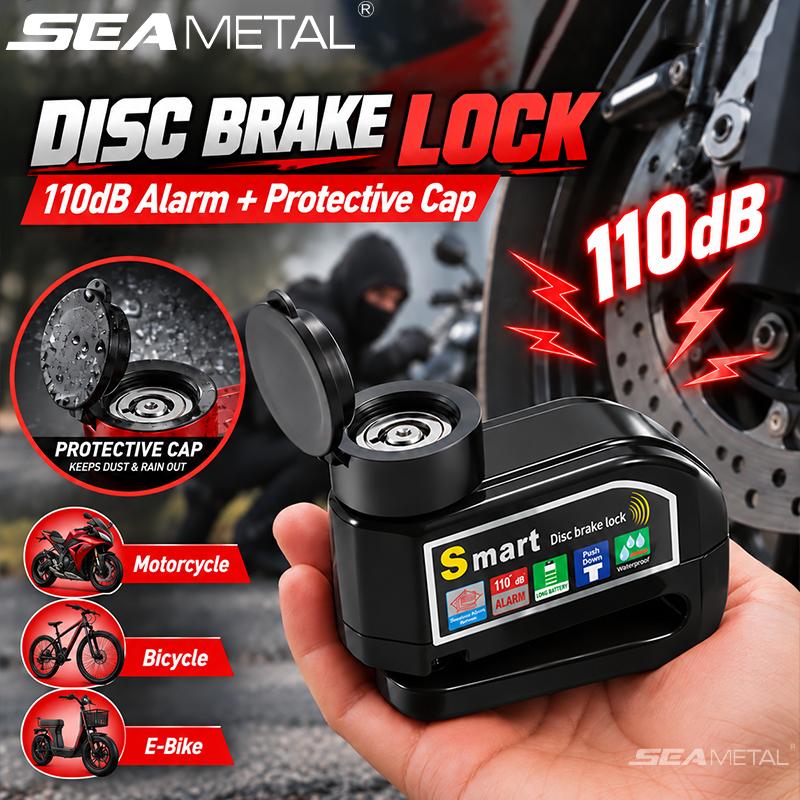 SEAMETAL Bicycle Disc Brake Lock Alarm, Electric Vehicle Lock, Motorcycle Brake Disc Anti-theft Lock, Riding Equipment