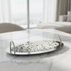 Oval Decorative Tray with Insert Easy to Clean for Living Room