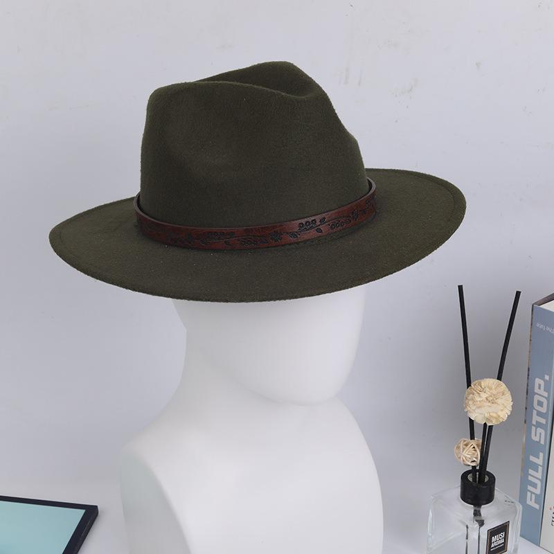 Retro European & American Straw Hat with Leather Buckle and Creative Hatband Decoration