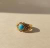 Natürlicher Türkis Goldring, Handgefertigter Sterling Silber Ring