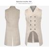 Vesta retro cu șliț dublu și brocart pentru bărbați - Vestă Victorian Gothic pentru Costum de Scenă Medieval