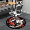 1 Stück Koi-Fisch Yin Yang Büro Runder Teppich, Indoor-Matte Geeignet für Büro, Unter Bürostühlen Schlafzimmer Wohnzimmer Heimdekoration, Raumdeko