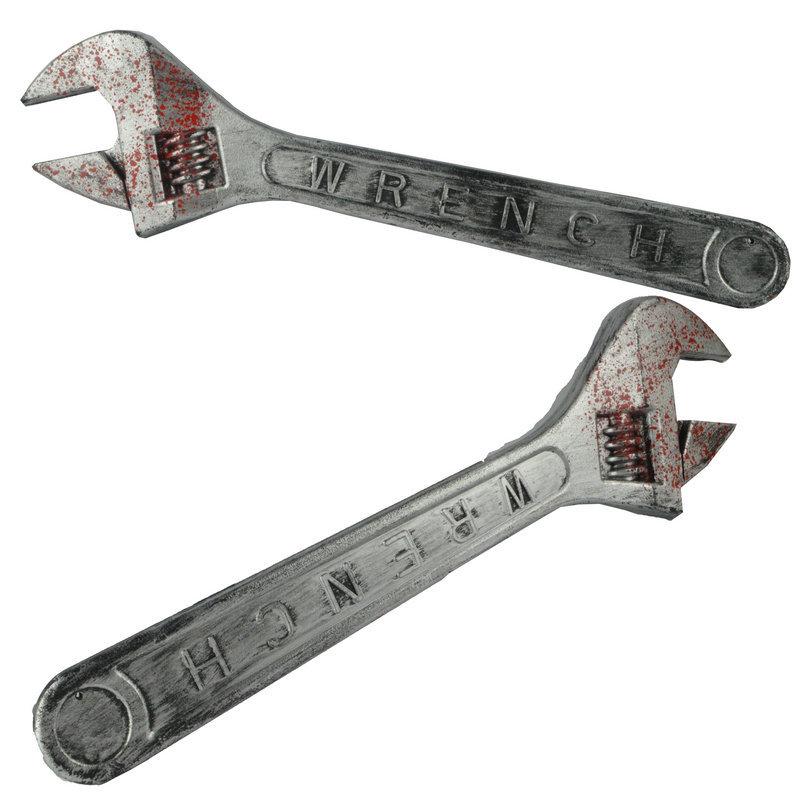 Bloody Plastic Wrench Prop - Halloween Zombie Weapon
