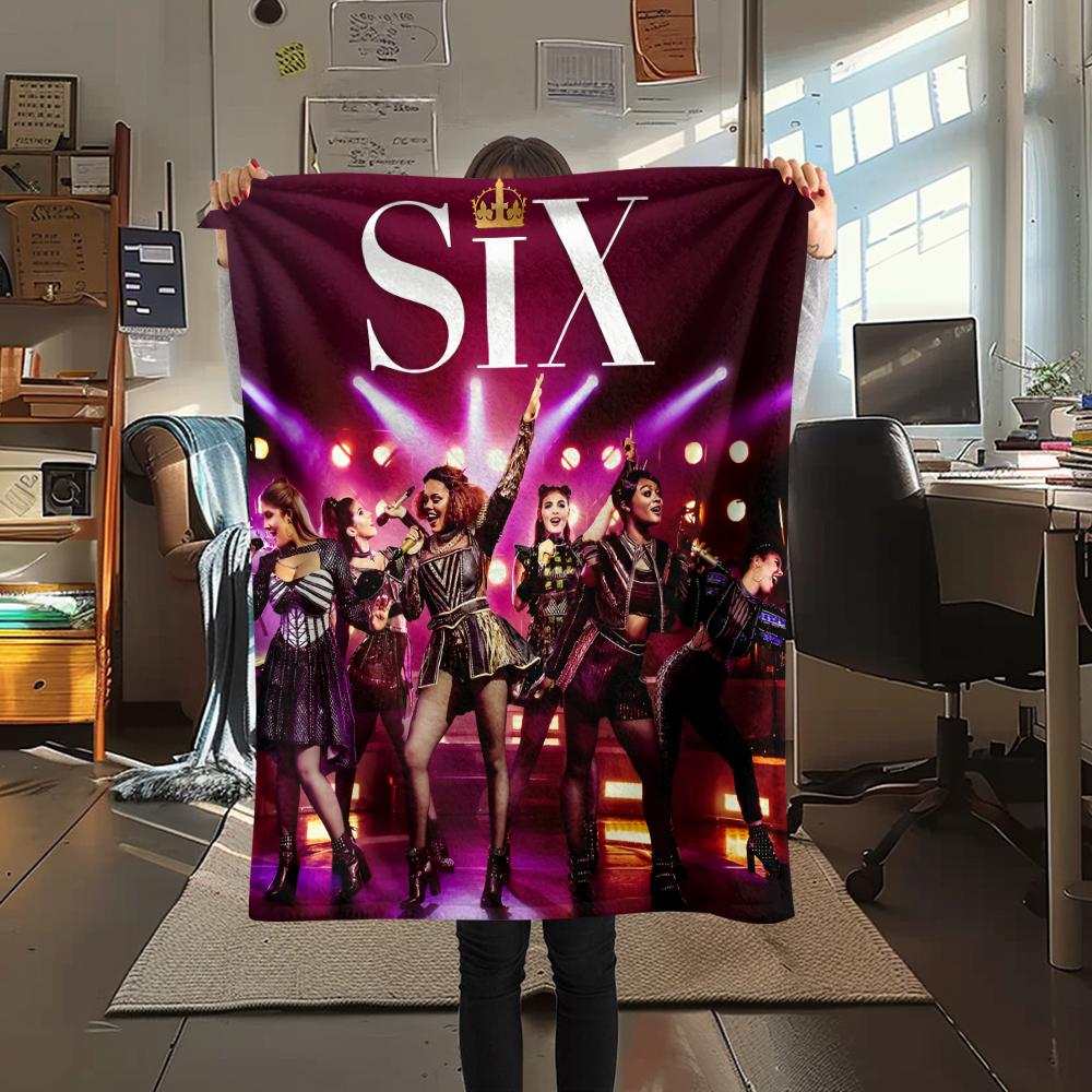 1PC SIX Print Flannel Blanket, High quality All Seasons, Home Decor, Warmth and Comfort, Perfect for Christmas Gifts