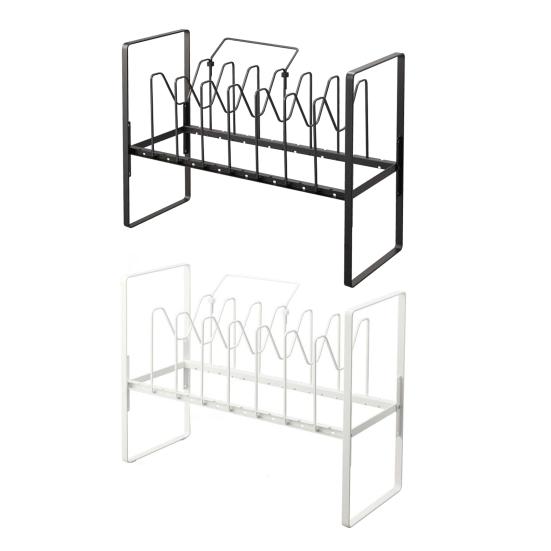 Pot Lid Holder Countertop Organizer Shelf Strong Load-bearing Adjustable Design Expandable Kitchen Storage Rack