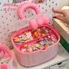 Cute Girls Hair Accessories Storage Box Bow Switch Organizer Box Jewelry Box Plastic Hair Ties Holder Hair Clips Container