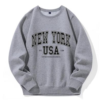 New York Usa Est 1788 Street City Letter Hoodies Unisex Fashion Novelty Hoodie Classic Trend Pullovers Loose Oversized Sweatshirt