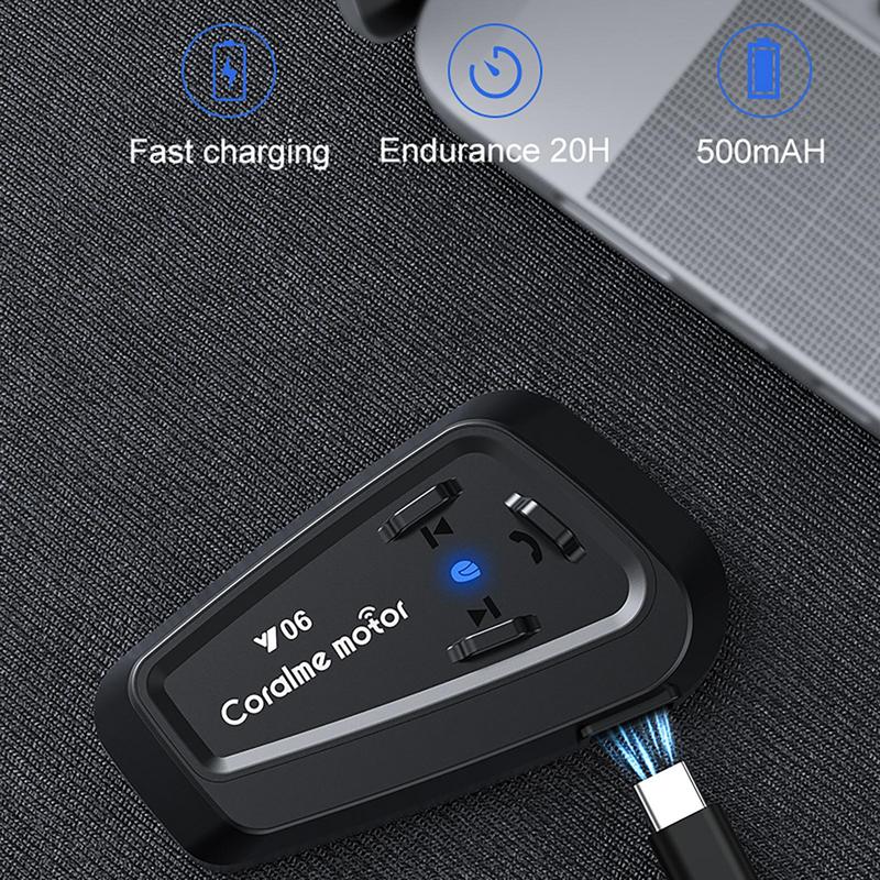 creative Motorcycle Hat Wireless IPX6 Noise Cancellation Intercom RGB Light Speaker for Double Use supplies for Atv Dirt Bike