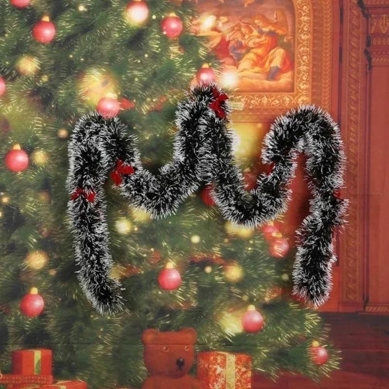 3/1 Stück Weihnachtsbaum-Band-Anstecker Weihnachtsbaumschmuck Hausparty Weihnachts-Girlande Deko Baumschmuck Grüner Stock Lametta Partyzubehör