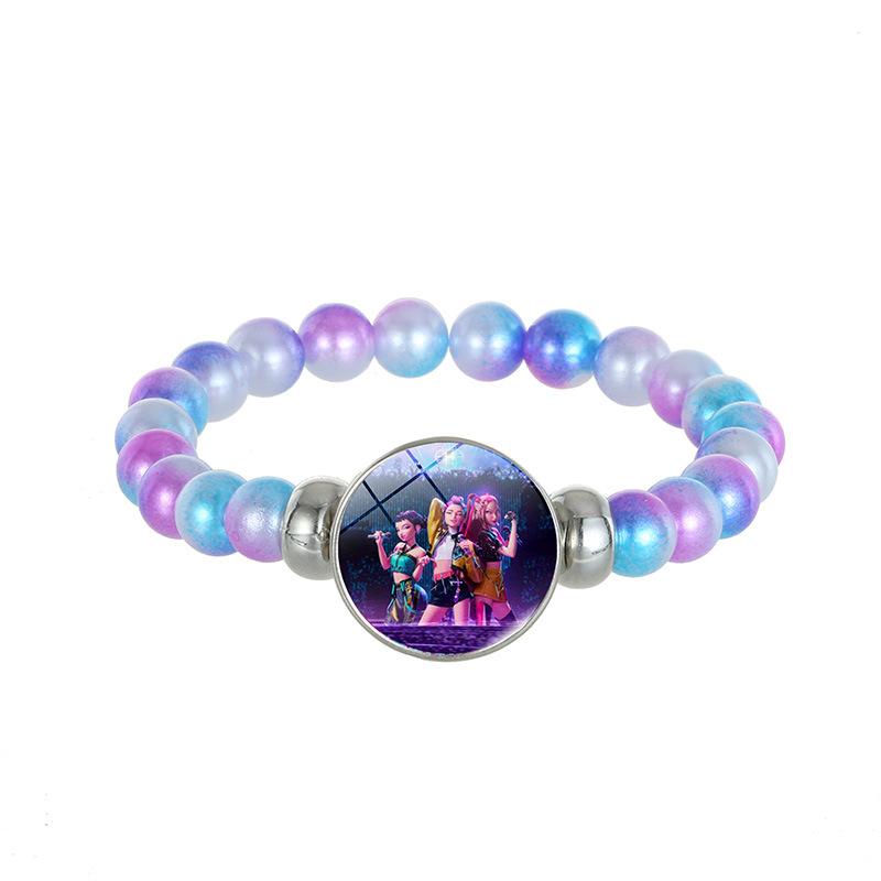 Chasseurs de Démons Bracelet en Perles de Verre Fait Main Huntr-x Rumi Zoey Mira Bracelet Tressé Dessin Animé Anime Dérivé Produit Dérivé Cadeau