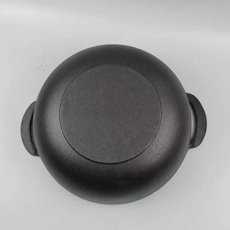 Cast Iron Yuanbao Pot: Non-stick Dual Ear Frying Pan, Stew Pot & Small Steel Cannon for Gas & Induction Cookers.