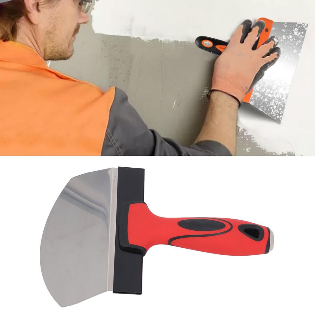 Bucket Scoop 6 Inch Stainless Steel Arc Shaped Wall Paint Plaster Shovel for Construction