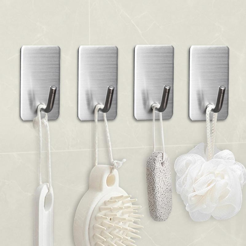 High Capacity Adhesive Holders for Bathroom Kitchen Rustproof Stainless Steel Wall Hangers Towel Organizers
