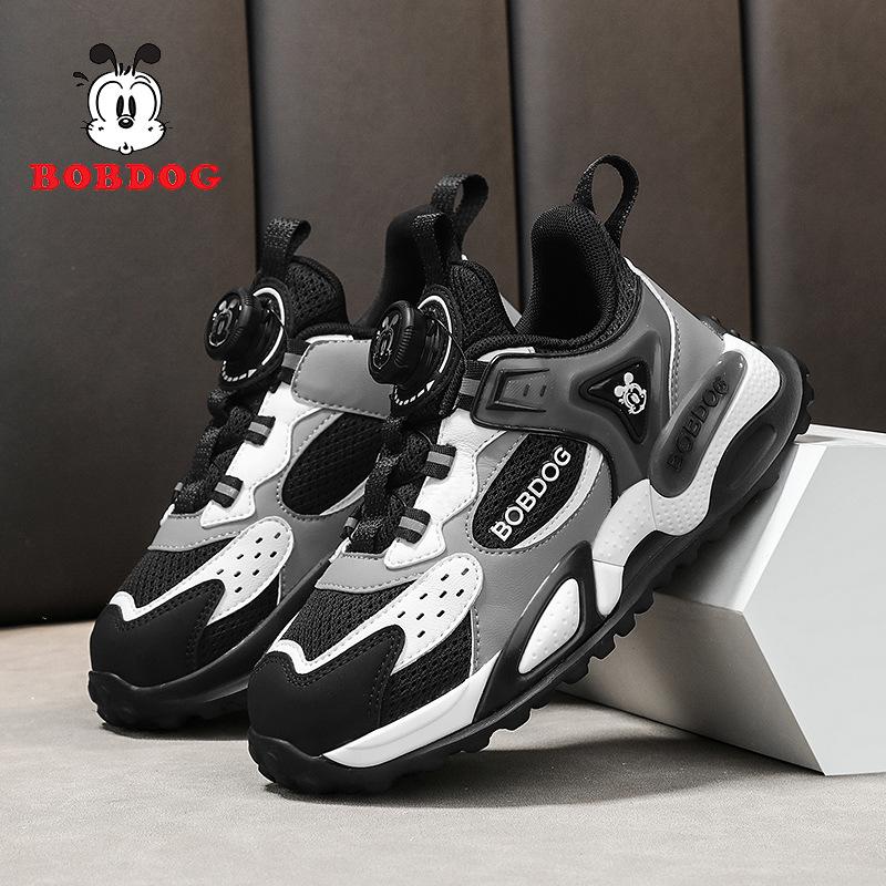 Babu bean boys shoes 2025 autumn new children's double mesh breathable sports shoes medium and older children's casual running shoes