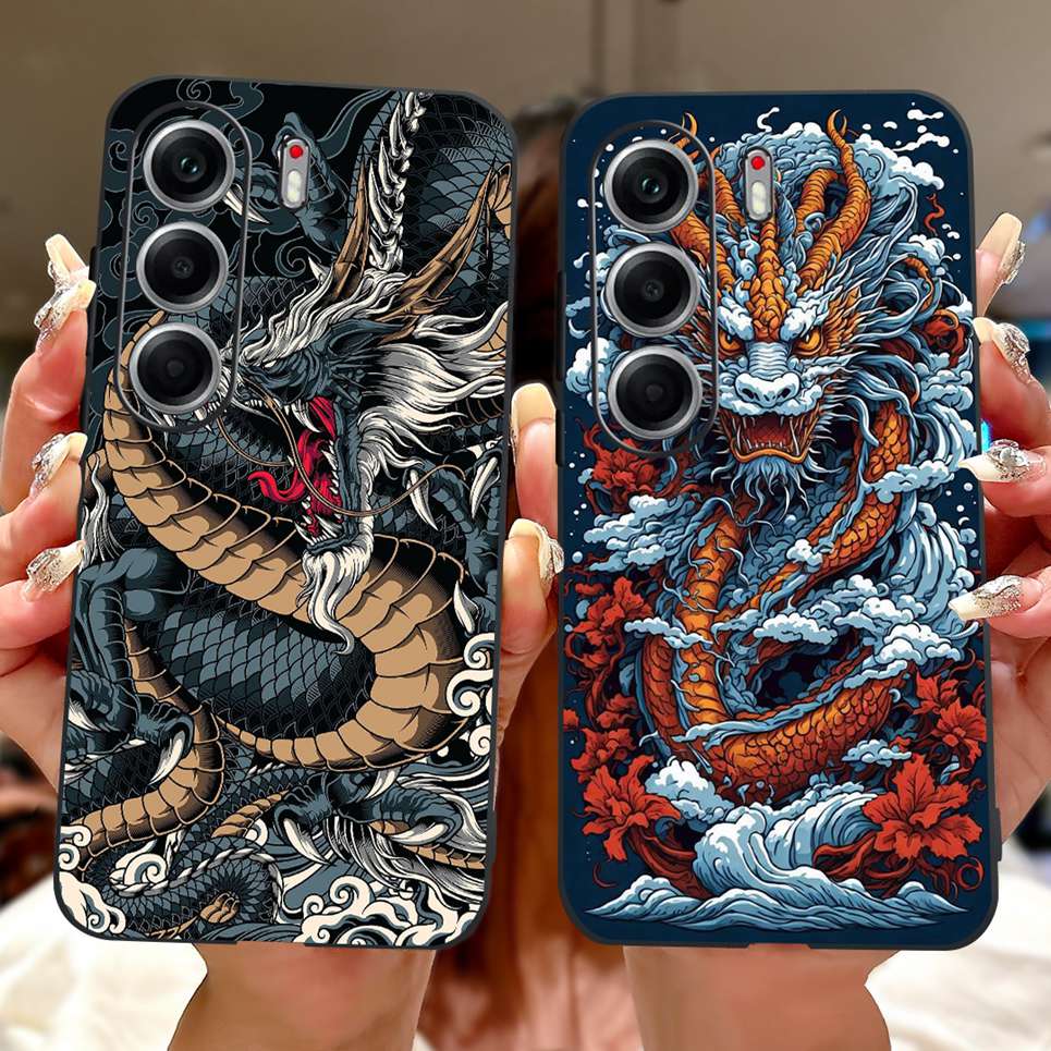 Cool Dragon Lion Tiger Cartoon Pattern Casing For Tecno Camon 40 Pro 5G CM7 Case Camon40 40Pro 5G 6.78" Soft Silicone Back Cover