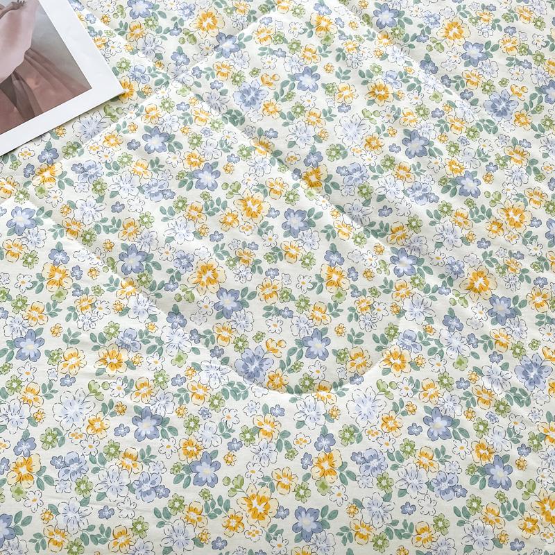 Pastoral Flowers Print Summer Quilt 100% Cotton Home Bedroom Soft Breathable Air Conditioning Quilted Quilt Machine Washable