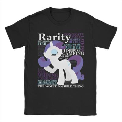 Harajuku The Many Words of Rarity T Shirt Men Cotton Short Sleeve Ponies Friendship Is Magic Round Neck Summer Clothing