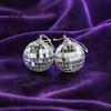 Reflective Disco Ball Decor for Car Rearview Mirror 6 Pcs Mini Silver Balls, Hanging Ornaments, Shiny Wedding Reception Decoration with Rope