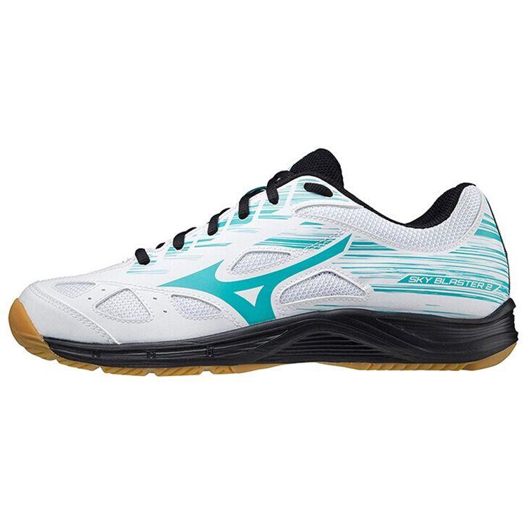 Mizuno Sky Blaster 2 Comfortable Durable Low-Top Badminton Shoes Unisex sneaker White Blue 71GA204534 43