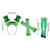 Green Costume Accessories for StPatrick Day Headband Necklace Wristband Irish National Day Celebration Festival Props