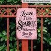 2D Flat Leave A Little Sparkle Wherever You Go Pink Vintage Metal Sign - 8.0x12.0inch Aluminum Wall Art, Girls Room Bedroom Boho Inspirational Decor