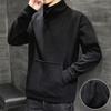 Autumn and Winter Men's Jackets Men's Fleece Hooded Zipper Cardigan Sweater Jacket Spring and Autumn