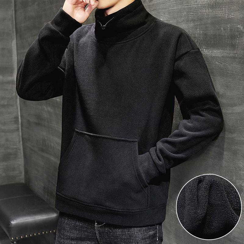 Autumn and Winter Men's Jackets Men's Fleece Hooded Zipper Cardigan Sweater Jacket Spring and Autumn