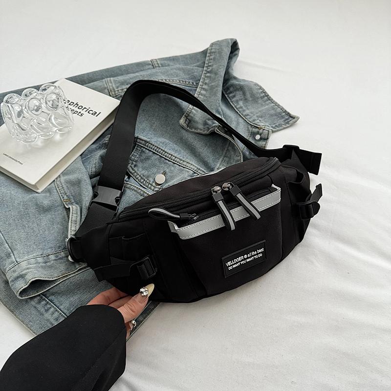 Geantă japoneză Harajuku reflectorizată pentru piept, pentru femei și bărbați, genți pentru talie, pentru studenți, pentru colaj, poșete și genți de mână