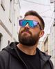 NEVEN Iridescent Polarized Cycling Glasses - Large Frame, Wind & Sand Protection Sunglasses