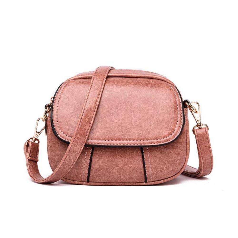 Mini Women's Bag 2025 New Fashion Retro Leather Texture Small Round Bag Shoulder Messenger Bag